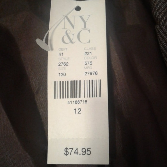 NY&Co 12 Jacket Blazer NWT Brown Lined NEW York & Co - Picture 7 of 8